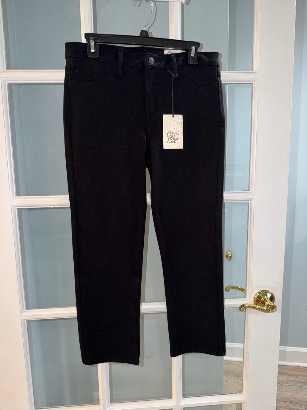 Cosmic Blue Love women's 29 jeans Pants 29 Slimming Support 5 Pocket Black New